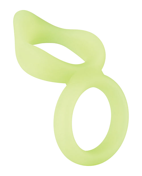 Forto F-88 Double Ring Liquid Silicone Cock Ring - Glow in the Dark - Empower Pleasure