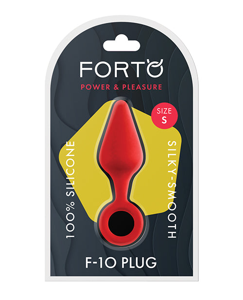 Forto F-10 Silicone Plug with Pull Ring - Small Red - Empower Pleasure