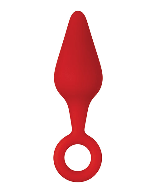Forto F-10 Silicone Plug with Pull Ring - Small Red - Empower Pleasure