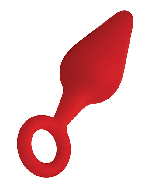 Forto F-10 Silicone Plug with Pull Ring - Small Red - Empower Pleasure