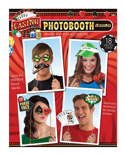 Casino Photo Booth Prop Kit - Set of 18 Pieces - Empower Pleasure
