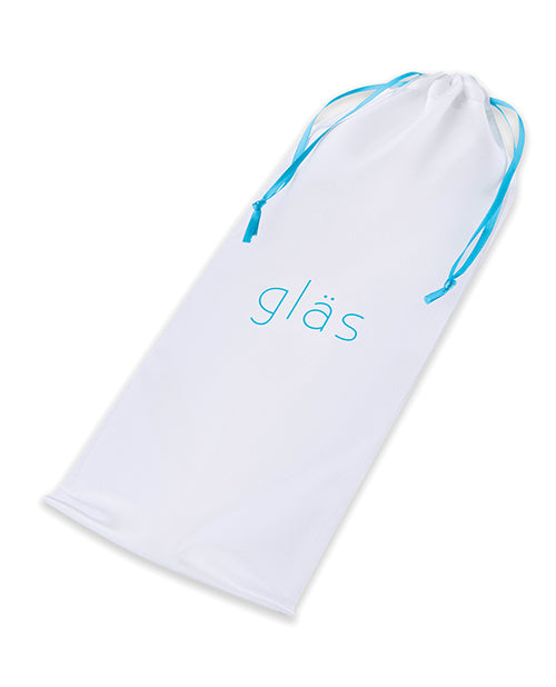 Glas 11" Realistic Double Ended Glass Dildo with Handle - Blue