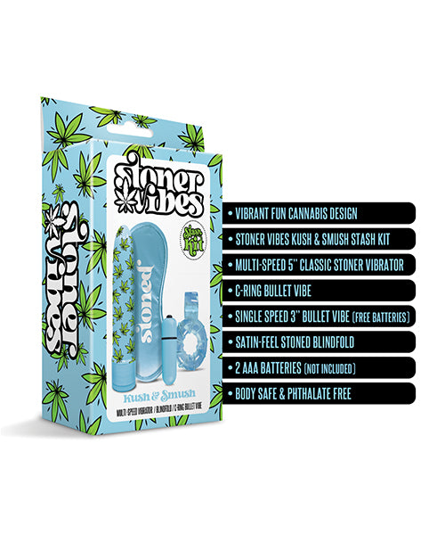 Stoner Vibes Kush & Smush Stash Kit - Blue - Empower Pleasure
