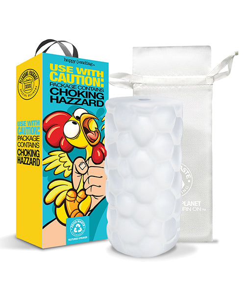 Pleasure Package Use with Caution Tight Textured Stroker - White - Empower Pleasure