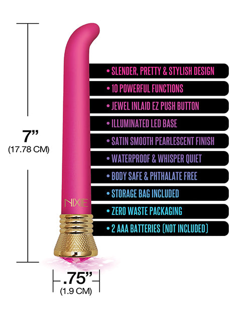 Nixie Mystic Wave Satin G-Spot Vibe - 10-Function Pink Tourmaline - Empower Pleasure