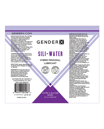 Gender X Sili-Water - 4 oz - Empower Pleasure
