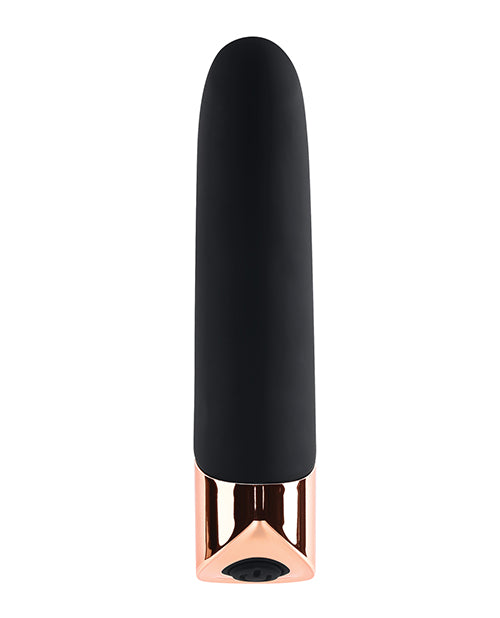 Gender X The Gold Standard Rechargeable Silicone Bullet - Black/Rose Gold - Empower Pleasure