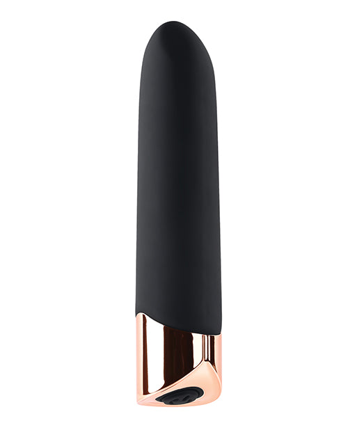 Gender X The Gold Standard Rechargeable Silicone Bullet - Black/Rose Gold - Empower Pleasure