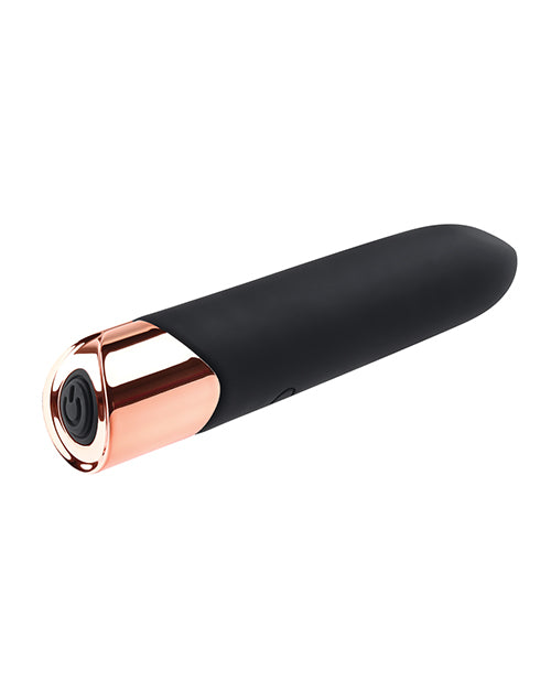 Gender X The Gold Standard Rechargeable Silicone Bullet - Black/Rose Gold - Empower Pleasure