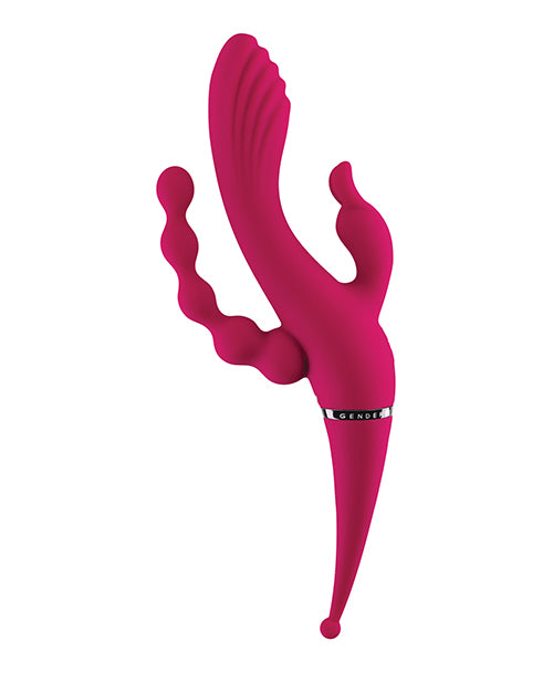 Gender X Four by Four Vibrator - Burgundy - Empower Pleasure