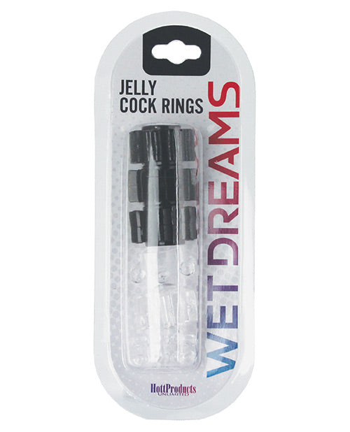 Hung Pleasure Stars Jelly Cock Rings - Black/Clear - Empower Pleasure