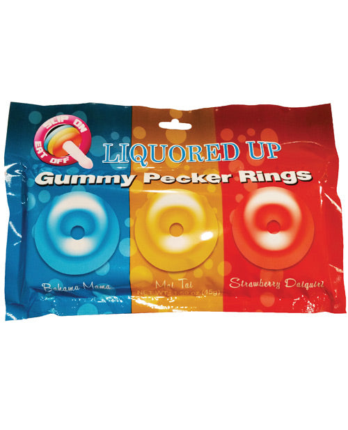 Liquored Up Pecker Gummy Rings - Pack of 3 - Empower Pleasure