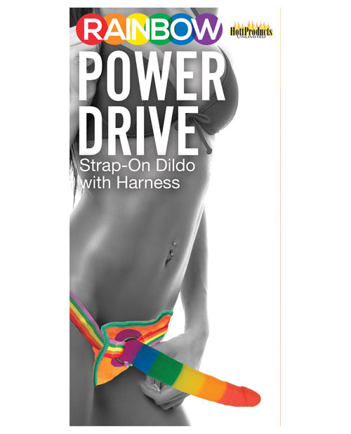 Rainbow 7" Strap On Dildo w/Harness - Empower Pleasure