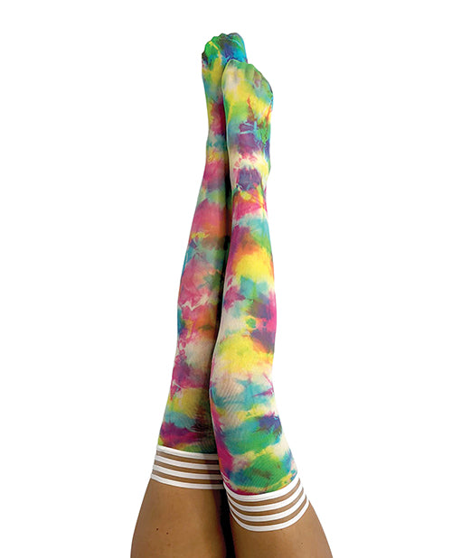 Kix'ies Gilly Tie Die Thigh High Bright Color A - Empower Pleasure