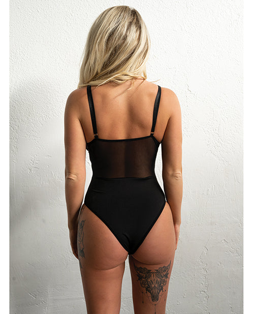 Kix'ies Signature Striped Bodysuit Black SM - Empower Pleasure