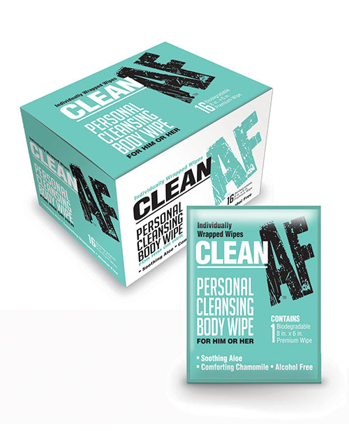 Clean AF Personal Cleansing Body Wipes - Box of 16 - Empower Pleasure