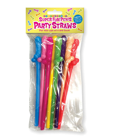 Super Fun Penis Multicolor Party Straws - Pack of 8 - Empower Pleasure