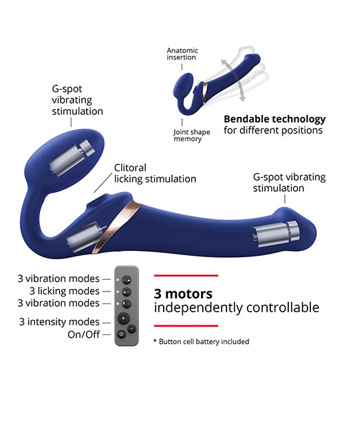 Strap On Me Multi Orgasm Bendable Strapless Strap On Extra Large - Night Blue - Empower Pleasure