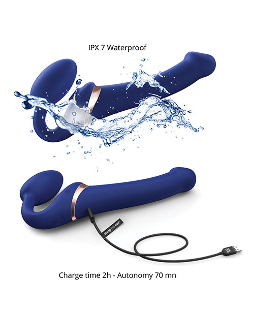 Strap On Me Multi Orgasm Bendable Strapless Strap On Extra Large - Night Blue - Empower Pleasure