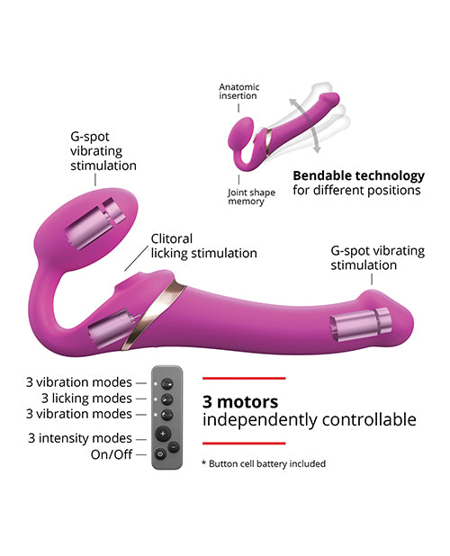 Strap On Me Multi Orgasm Bendable Strapless Strap On Large - Fuchsia - Empower Pleasure