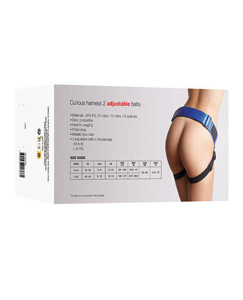 Strap On Me Leatherette Curious Harness - Metallic Blue - Empower Pleasure