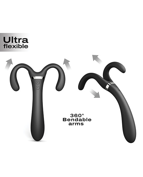 Dorcel Infinite Joy Bendable Forked Vibrator - Black - Empower Pleasure