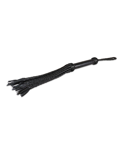 Sultra 16" Lambskin Wrapped Grip Flogger - Black - Empower Pleasure