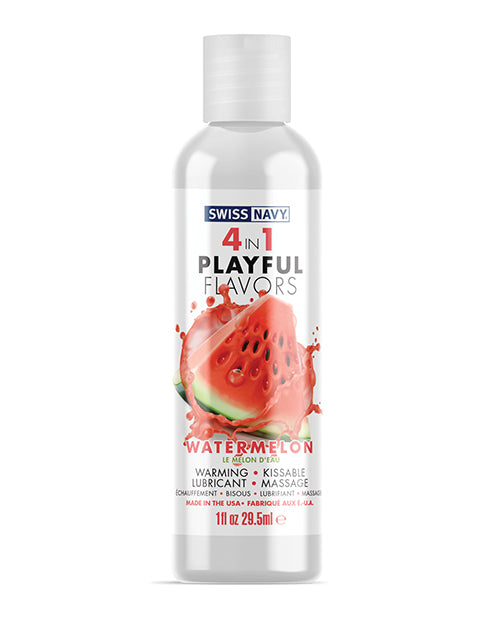 Swiss Navy 4 in 1 Playful Flavors Watermelon - 1 oz - Empower Pleasure