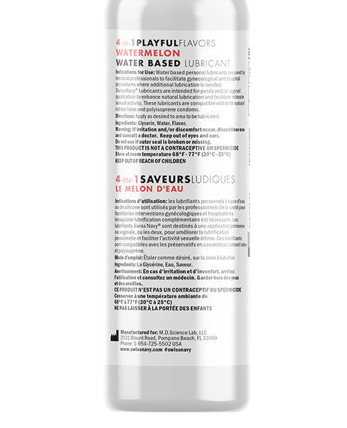 Swiss Navy 4-in-1 Playful Flavors Watermelon - 4 oz - Empower Pleasure