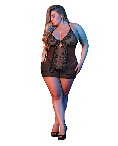 Sexy Time Sophia Chemise & G-String Black QN - Empower Pleasure