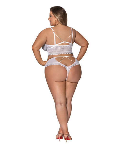 Modern Romance Bralette & Cheeky Hipster White 2X - Empower Pleasure