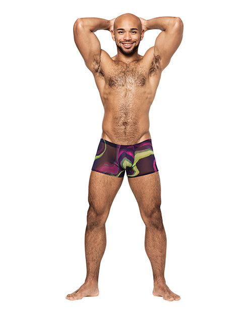 Galactic Sheer Poly Spandex Mini Short Multi Color SM - Empower Pleasure