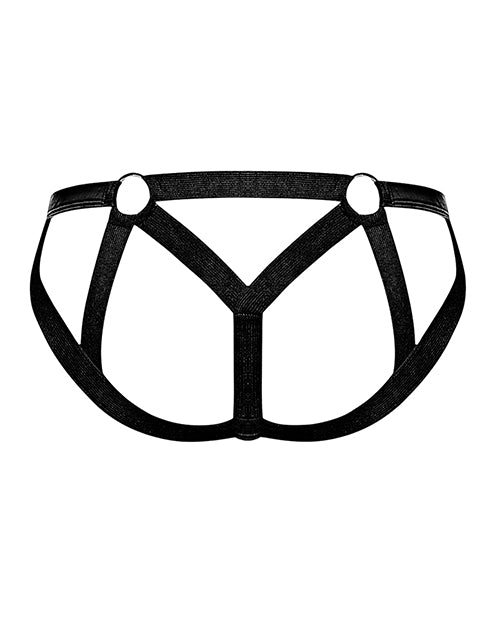 Cage Matte Strappy Ring Jock Black S/M