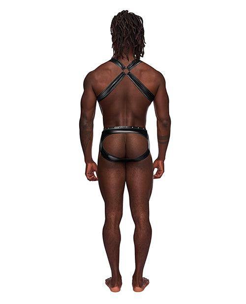 Fetish Uranus Nylon Spandex Moonshine Harness Brief Black S/M - Empower Pleasure