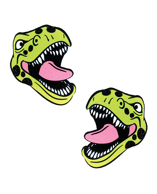 Neva Nude Black Light Dinosaur Pasties - Green O/S - Empower Pleasure