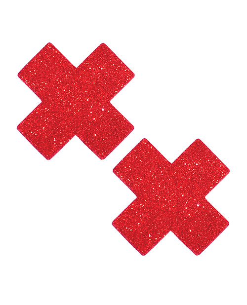 Neva Nude Ravish Me Glitter X Factor Pasties - Red O/S - Empower Pleasure