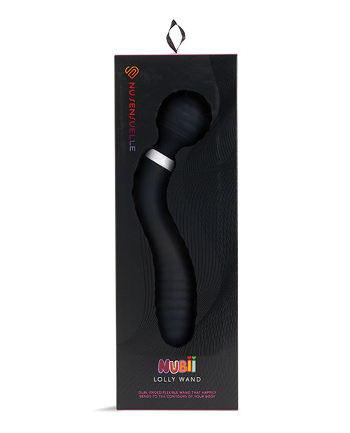 Nu Sensuelle Lolly Double-Ended Flexible Nubii Wand - Black - Empower Pleasure