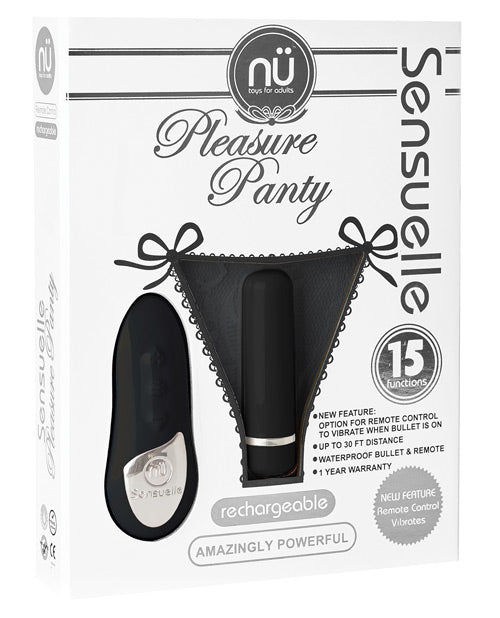 Nu Sensuelle Pleasure Panty Bullet w/Remote Control 15 Functions - Black - Empower Pleasure