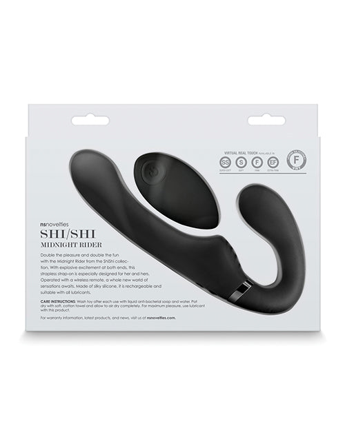 ShiShi Midnight Rider Rechargeable Strapless Strap on w/Remote - Black