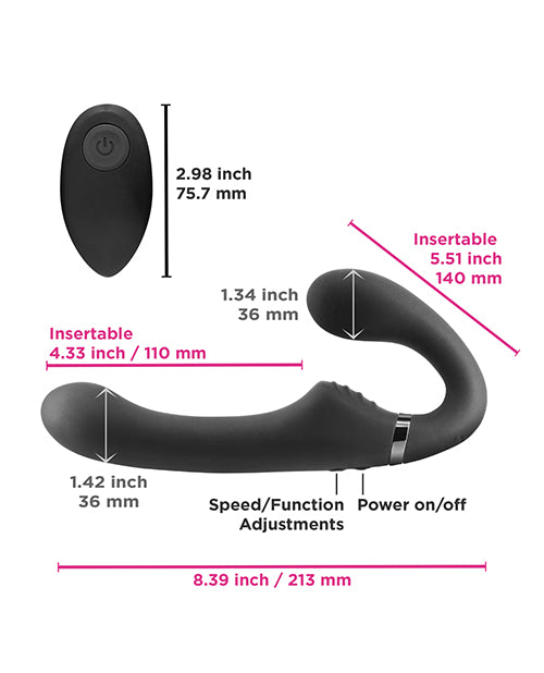 ShiShi Midnight Rider Rechargeable Strapless Strap on w/Remote - Black