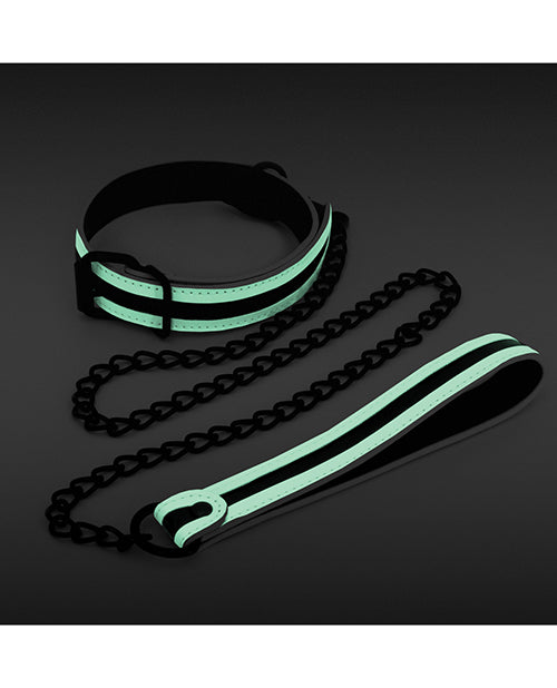 GLO Bondage Collar & Leash - Glow in the Dark - Empower Pleasure