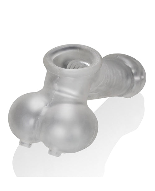 Oxballs Sackjack Wearable Jack Off Sheath - Clear Frost - Empower Pleasure