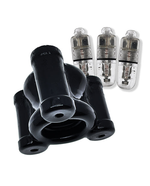 Oxballs Buzz Squeeze Ballstretcher Vibe - Black - Empower Pleasure