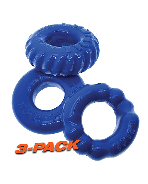 Oxballs Bonemaker 3 Pack Cockring Kit - Pool blue - Empower Pleasure