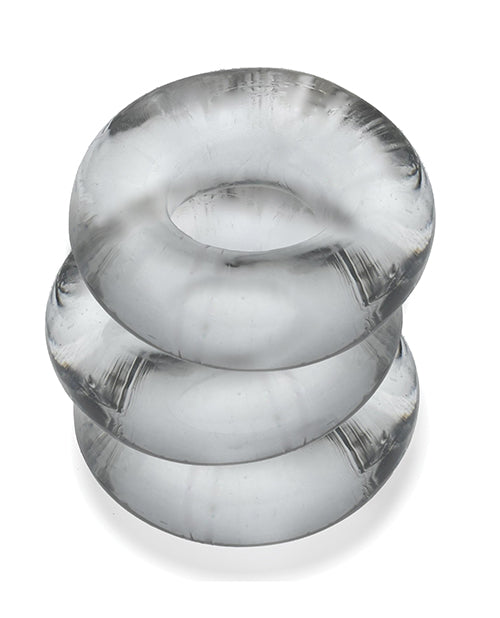 Oxballs Fat Willy 3 Pack Jumbo Cock Rings - Clear - Empower Pleasure