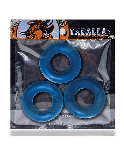 Oxballs Fat Willy 3 Pack Jumbo Cock Rings - Space Blue - Empower Pleasure
