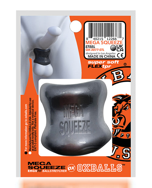 Oxballs Mega Squeeze Ergofit Ballstretcher - Steel - Empower Pleasure