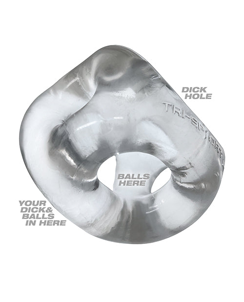 Oxballs Tri Sport XL 3 Ring Sling - Clear - Empower Pleasure