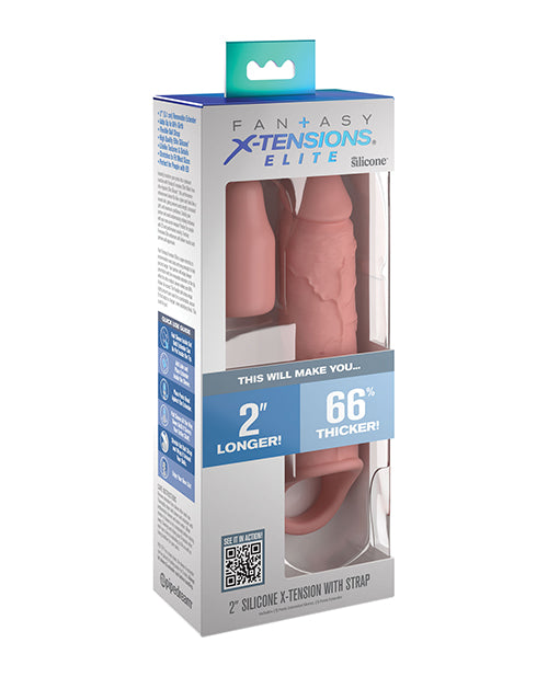 Fantasy X-tensions Elite 6" Extension with Strap - Light - Empower Pleasure