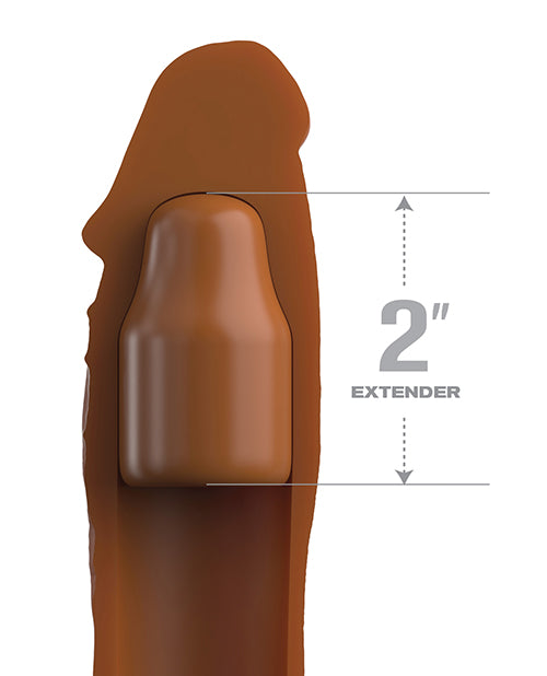 Fantasy X-tensions Elite 8" Sleeve with 2" Plug - Tan - Empower Pleasure